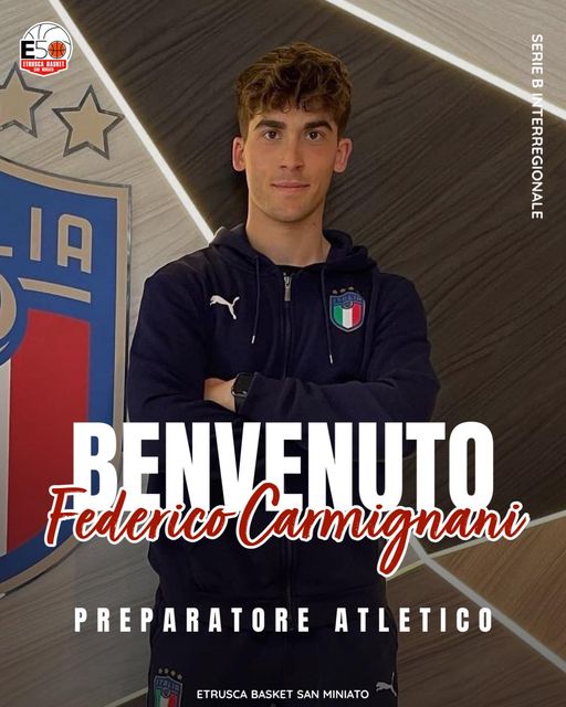 È FEDERICO CARMIGNANI IL NUOVO PREPARATORE ATLETICO DELLA SERIE B INTERREGIONALE